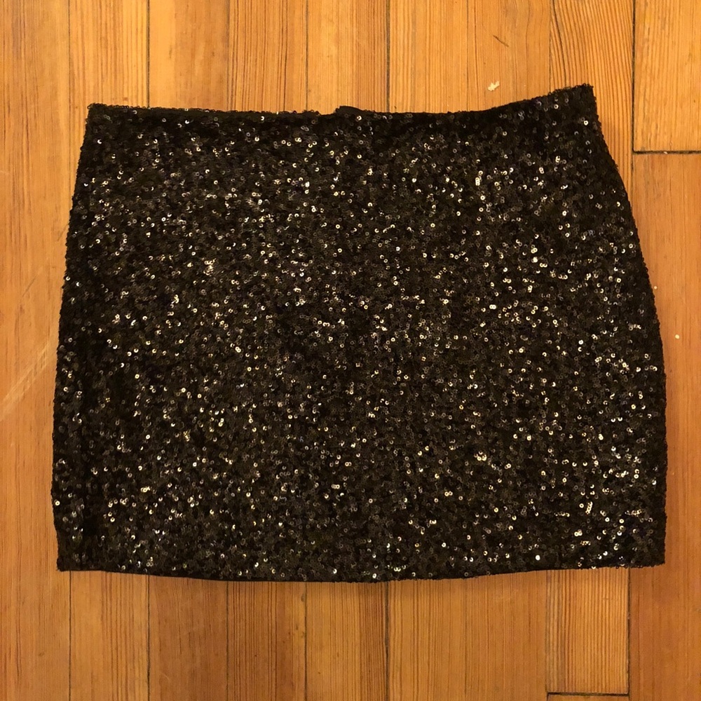 Sequin Black Mini Skirt